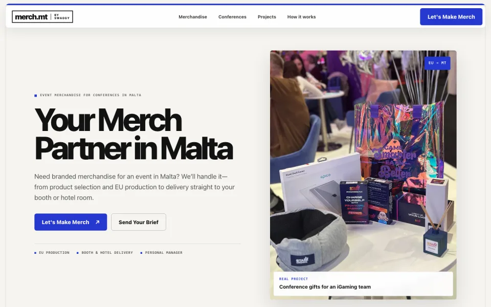 Merch.mt website homepage